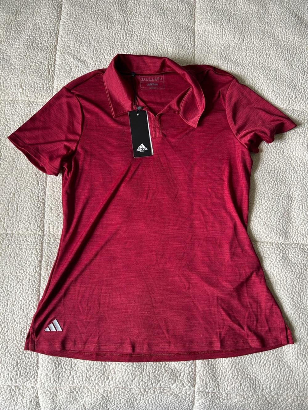 adidas Women's Burgundy Red Short-Sleeve Performance Polo